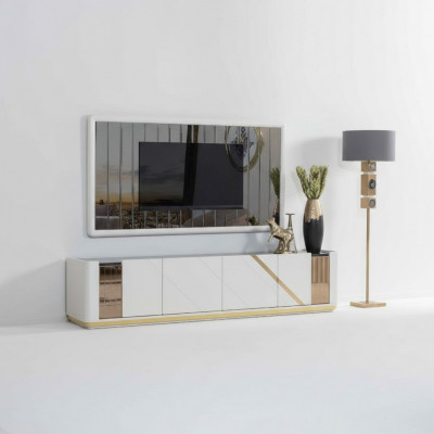 Modern Wunnzëmmer Miwwelen Designer TV-Stänn Luxus TV-Rahmen 2 Deeler