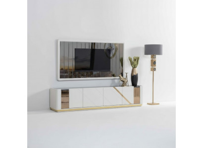 Modern Wunnzëmmer Miwwelen Designer TV-Stänn Luxus TV-Rahmen 2 Deeler