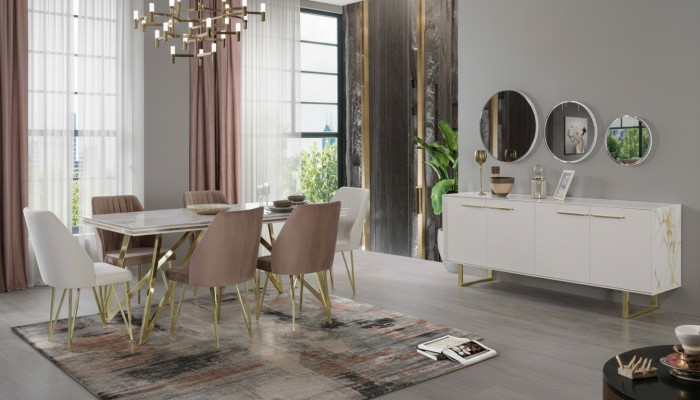 Exklusiv Iesszëmmer Miwwelen Designer Edelstol Garnitur Iessdësch Still