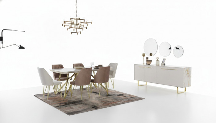 Exklusiv Iesszëmmer Miwwelen Designer Edelstol Garnitur Iessdësch Still