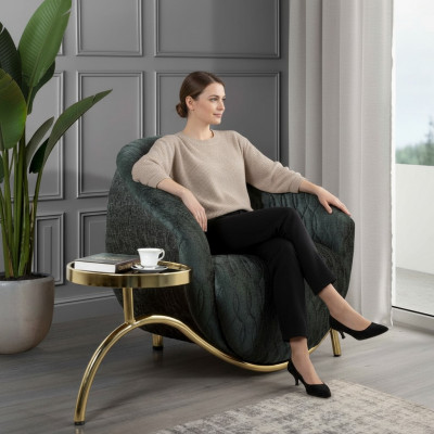 Grénge Polstersessel Designer Loungesessel Miwwelen Luxuriéisen 1-Sëtzer