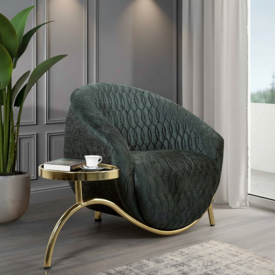 Grénge Polstersessel Designer Loungesessel Miwwelen Luxuriéisen 1-Sëtzer