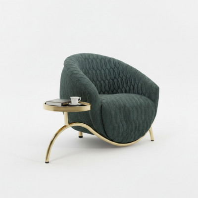Grénge Polstersessel Designer Loungesessel Miwwelen Luxuriéisen 1-Sëtzer