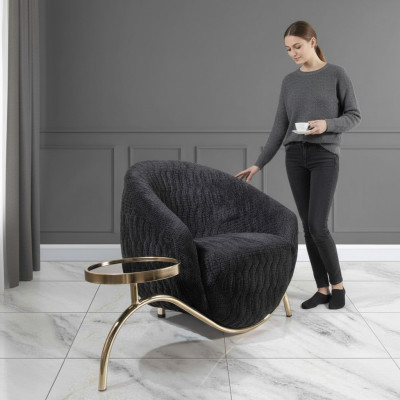Schwaarze Clubsessel Designer Cocktailsessel Moderne Einsëtzeger Sessel