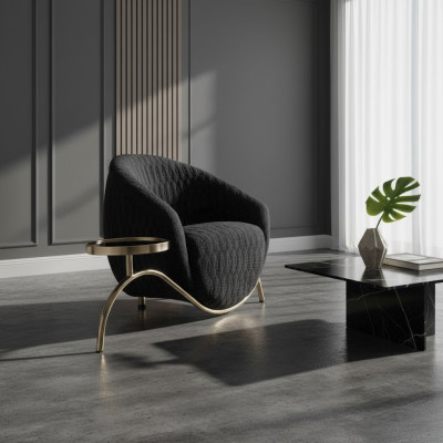 Schwaarze Clubsessel Designer Cocktailsessel Moderne Einsëtzeger Sessel