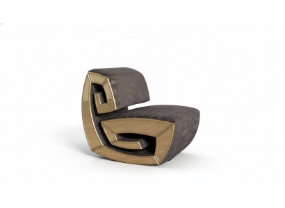 Braun-gëllene eenzelsëtzegen Designer-Chaise Longue Entspanung Wunnzëmmer Sëtz Neit