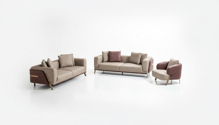 Luxus Sofagarnitur Sofa Garnitur Sofas 4 3 1 Sëtzer Stoff Modern Bäistelltësch