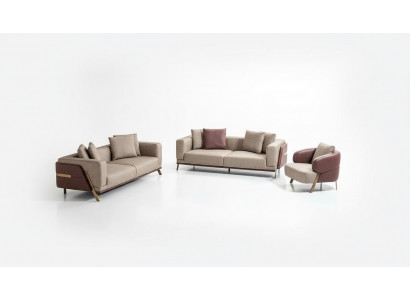 Luxus Sofagarnitur Sofa Garnitur Sofas 4 3 1 Sëtzer Stoff Modern Bäistelltësch