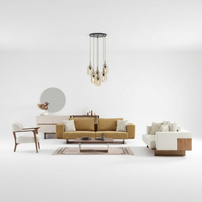 Luxus Canapé-Set Canapé Garnitur Canapéë 4 3 1 Plaze Stoff 3tlg Modern Set