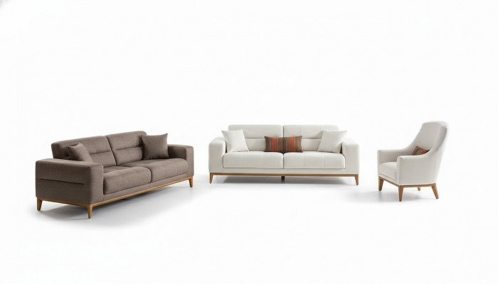 Sofasett Sofa Luxus 2x Sofas 3 Sëtzer Modern 1 Sëtzer 3tlg Modern Set