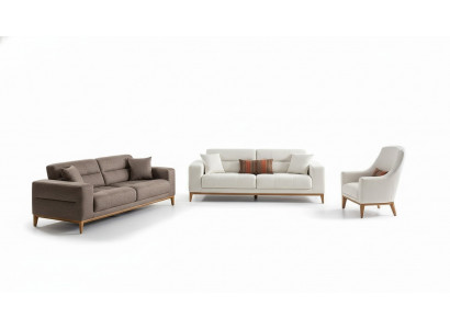 Sofasett Sofa Luxus 2x Sofas 3 Sëtzer Modern 1 Sëtzer 3tlg Modern Set