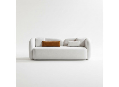 Moderne Design Polster Wäiss Sëtz Canapé 3-Sëtzer Sofa Sofas Textil Stoff
