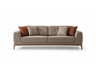 Sofa 3-Sëtzer Polstersofa Gro Textil Sëtze Design Stoff Modern Canapé Sofas