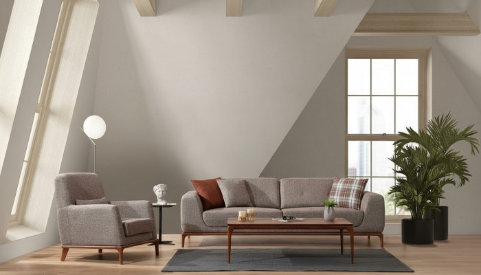 Luxus Sofagarnitur Sofa 3-Sëtz Sessel Stoff Modern Gro Modern Set nei