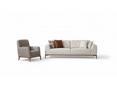 Luxus wäiss Sofagarnitur Sofa 3 Sëtzer Sëtz Stoff Modern Modern Set nei