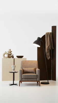 Klassesch Still Fernseesofa 1-Sëtzer Couch Designer Textilstuffen Polster
