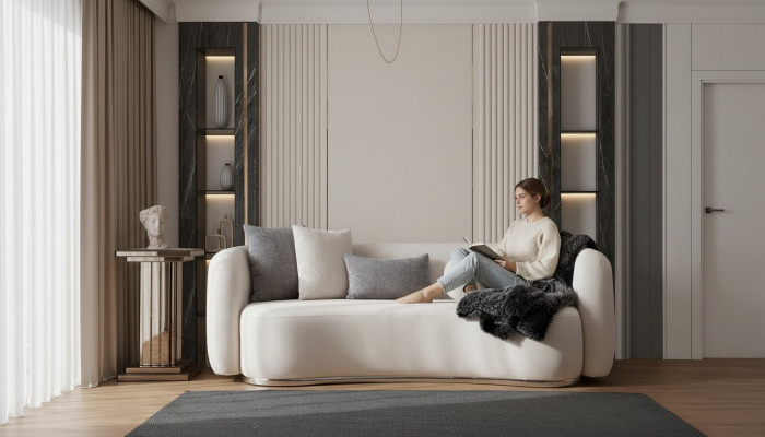 Wunnzëmmer Canapé 3 Sëtzer Designer Canapé Polstersofas Stoff Textil