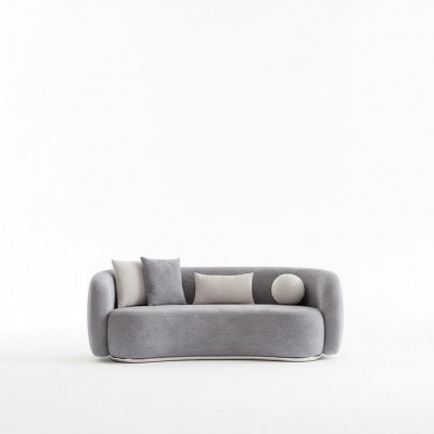 Sofa 4 Sëtzer Polstersofa Gro Textil Sëtz Design Stoff Modern Couch Sofas