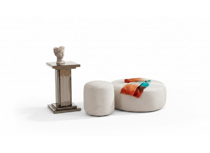 Luxus Polster Hocker Rëndhocker Sëtzmiwwel Designer Stilvoll Miwwelen
