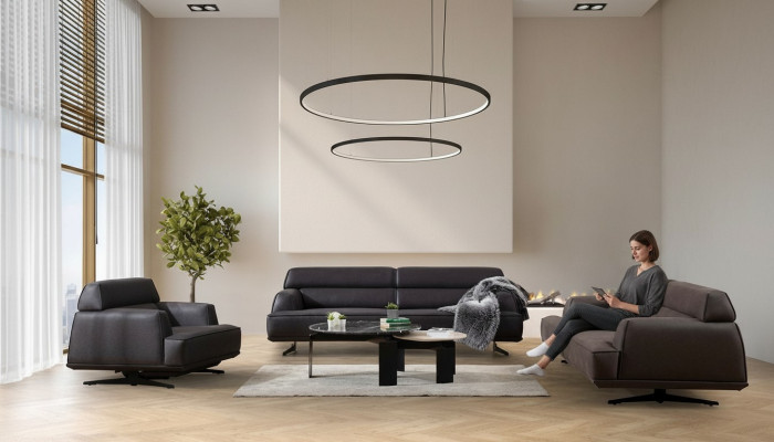 Sofagarnitur 3 3 1 Sëtzer Modern Komplett Set Polster Garnitur Canapé-Garnitur