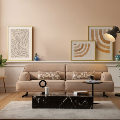 Sofa 3-Sëtzer Designer Sofa Canapé Sofaen Canapéë Stoff Textil Nei Polster