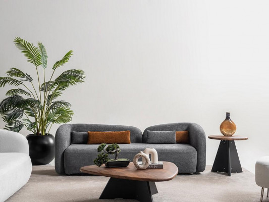 Wunnzëmmer Sofa 3 Sëtzer Designer Couch Polster Sofas Stoff Textil Nei