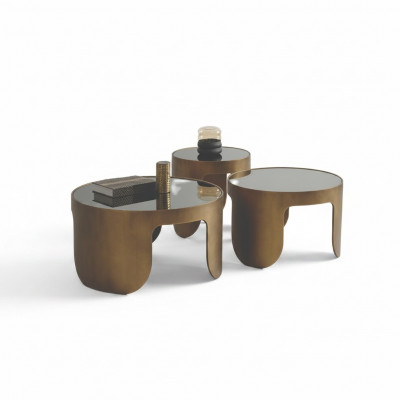 Luxuriéis Couchtisch Set Designer 3x Kaffisdësch Ronn-Dësch Set