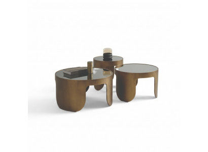 Luxuriéis Couchtisch Set Designer 3x Kaffisdësch Ronn-Dësch Set