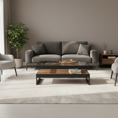 Designer Holz Couchtisch Wunnzëmmer Glastësch Wunnzëmmer Bäistelltësch