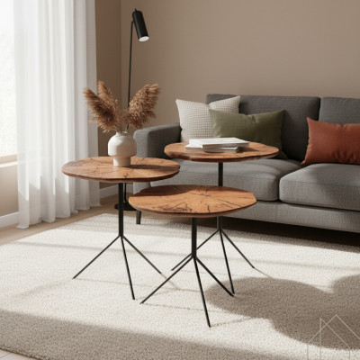 Canapé-Dësch 3x Design Wunnzëmmertisch Modern Miwwelen Luxus Dëscher 3tlg Set