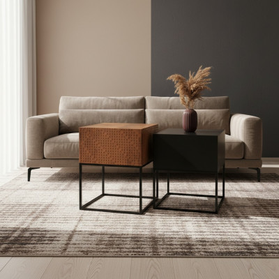 Couchtisch modern Niewendësch Designer Wunnzëmmerdësch Dëscher 3x Dësch