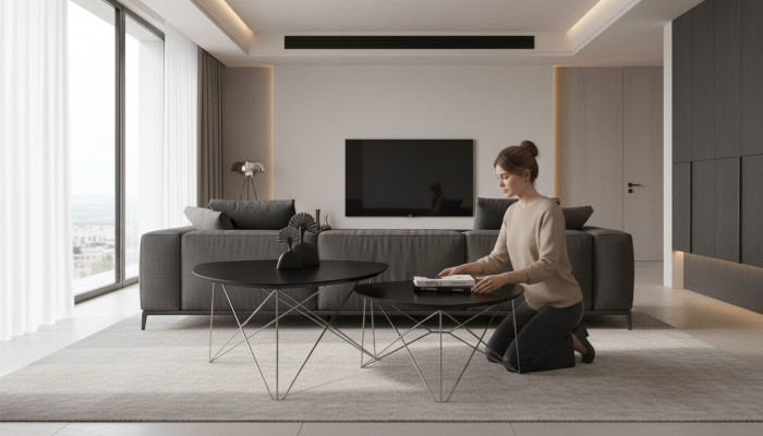 Couchtisch Schwaarz Wunnzëmmerdësch Luxus Couchtischen 2x Säitentësch Dësch nei