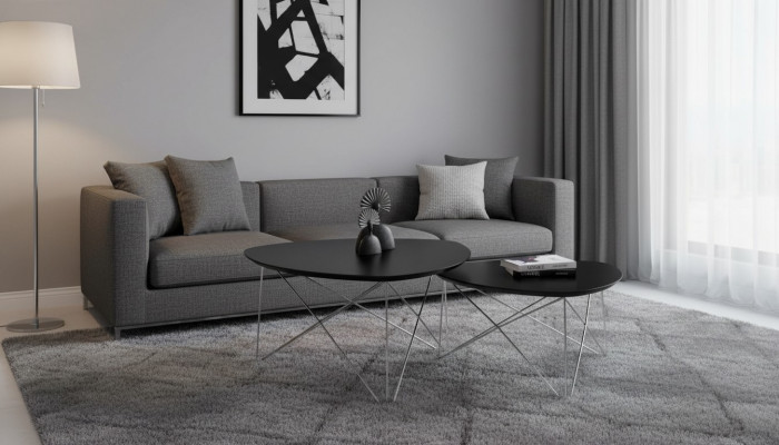 Couchtisch Schwaarz Wunnzëmmerdësch Luxus Couchtischen 2x Säitentësch Dësch nei