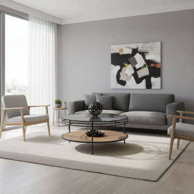 Moderne ronnen Dësch Kaffisdësch Niewendësch Designer Wunnzëmmer Dëscher