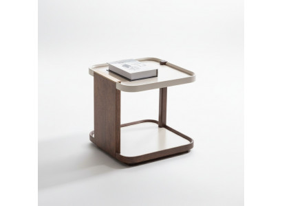 Moderne brong Säitentabell Designer Wunnzëmmer Holz quadratesch nei