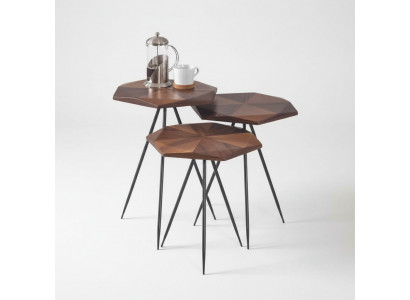 Set 3x Canapé Dësch Kaffisdësch Niewendësch Designer Wunnzëmmerdësch Dëscher