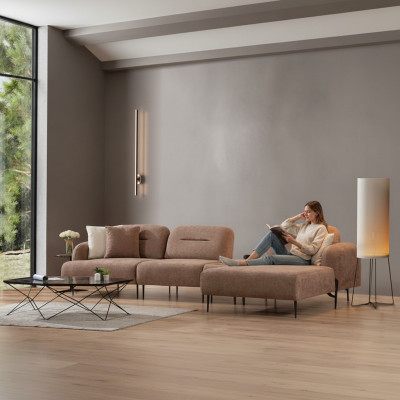 Brongen Wunnzëmmer Ecksofa Designer Polster Wunnlandschaft L-Form Canapé