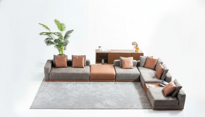 Grouss Polstersofa Eckgarnitur L-Form Ecksofa Modern Stoffsofa Couch