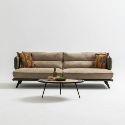 Luxus Sofagarnitur Sofa 3 Sëtzer Fotell Stoff Modern Méifarweg Modern Set nei