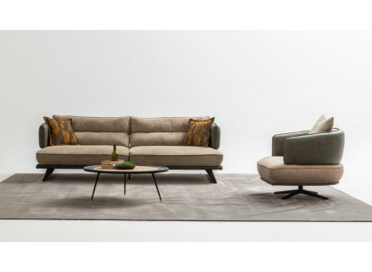 Luxus Sofagarnitur Sofa 3 Sëtzer Fotell Stoff Modern Méifaarweg Modern Set nei