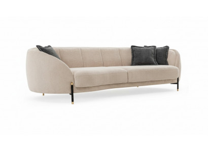 Couch Këssen Beige Design Sofa 4 Sëtz Sofas Textil Design Sofa Miwwelen nei