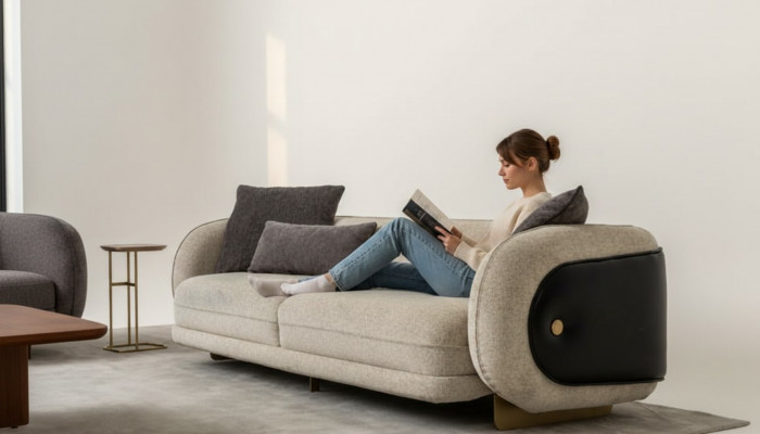Wunnzëmmer Textil Sofa 3 Sëtzer Luxus Miwwelen Sëtz Design Couch Lounge nei