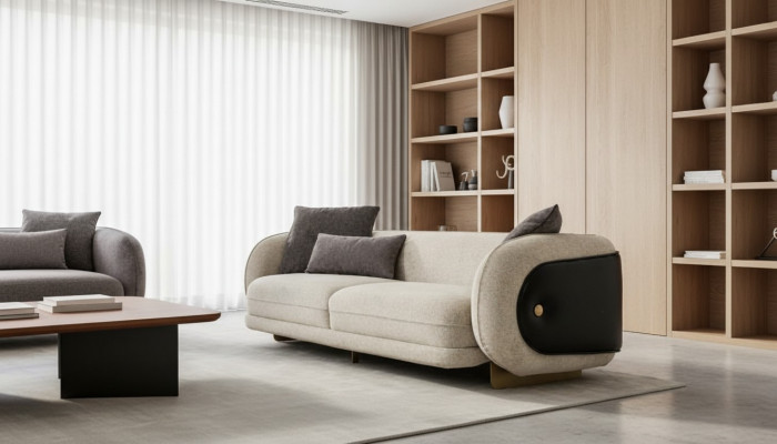 Wunnzëmmer Textil Sofa 3 Sëtzer Luxus Miwwelen Sëtz Design Couch Lounge nei
