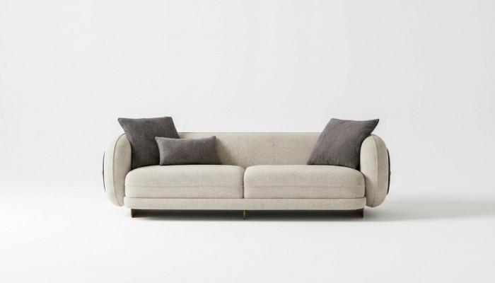 Wunnzëmmer Textil Sofa 3 Sëtzer Luxus Miwwelen Sëtz Design Couch Lounge nei