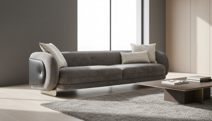 Wunnzëmmer Gro Textil Sofa 4 Sétzer Luxus Miwwelen Sëtzdesign Couch Lounge