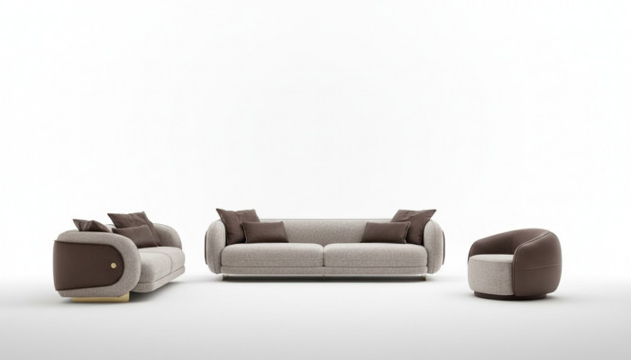 Luxus Sofagarnitur Sofa Braun Garnitur Sofase 4 3 1 Sëtzer 3-deel Set Gepolstert.