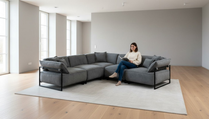Stoffcouch Couch Wunnlandschaft Eckdesign Modern Sofa Ecksëtz L-Form Gro