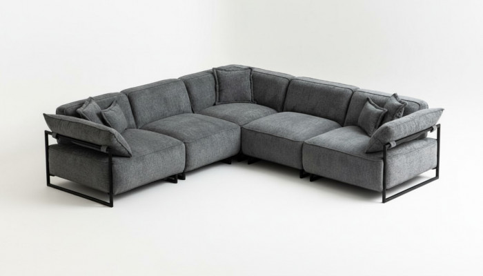 Stoffcouch Couch Wunnlandschaft Eckdesign Modern Sofa Ecksëtz L-Form Gro