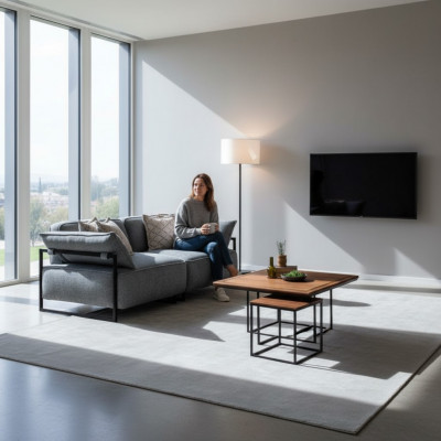 Wunnzëmmer Textil Sofa 3 Sëtz Luksus Miwwelen Sëtz Design Canapé Lounge nei