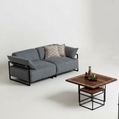 Wunnzëmmer Textil Sofa 3 Sëtz Luksus Miwwelen Sëtz Design Canapé Lounge nei